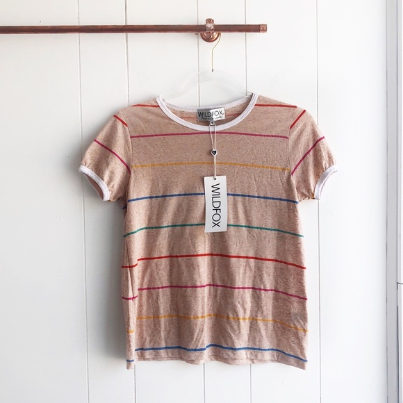 Wildfox Tops - NWT Wildfox Rainbow Striped Tee
